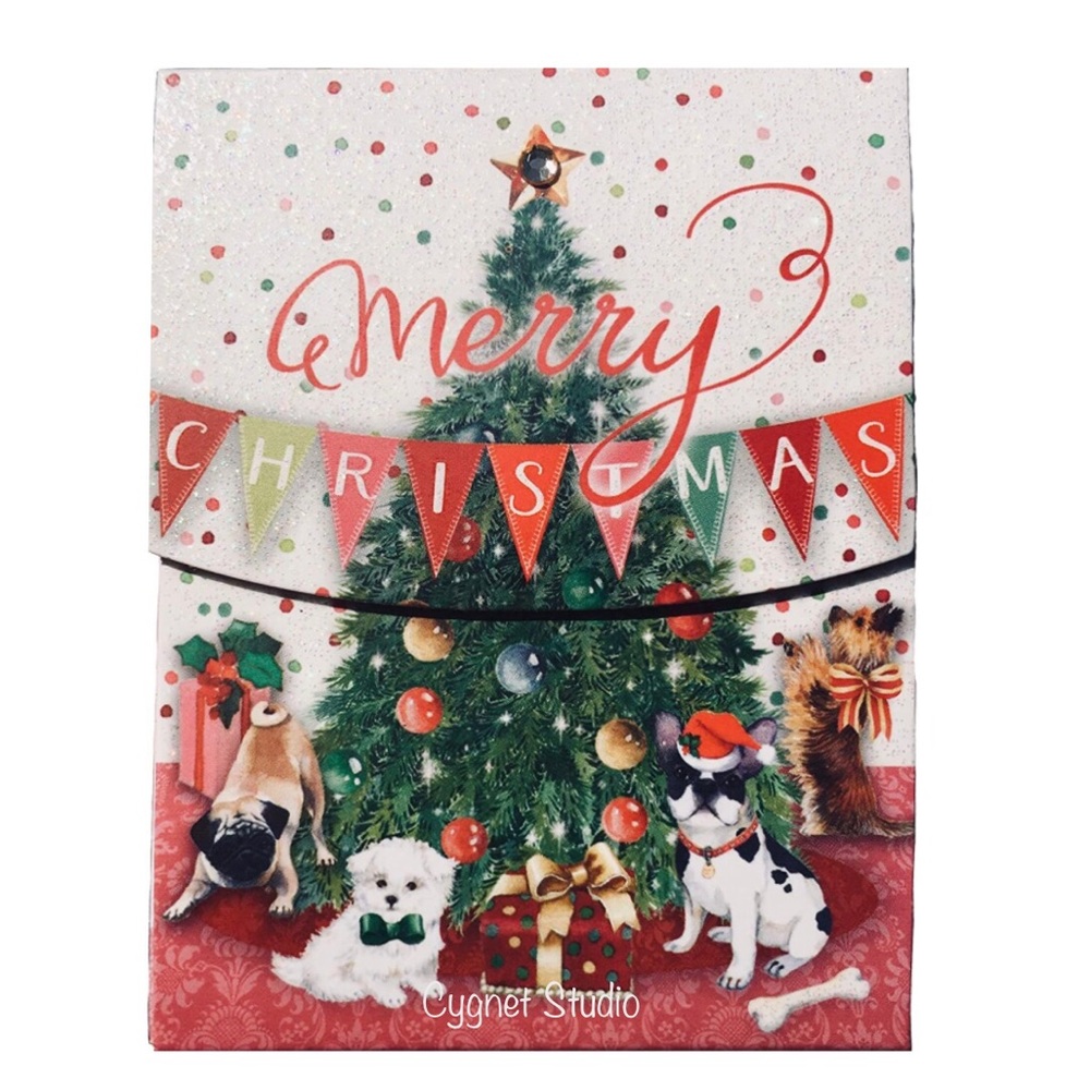 Molly & Rex Christmas Puppy Party Embellished Mini Notepad (66650)